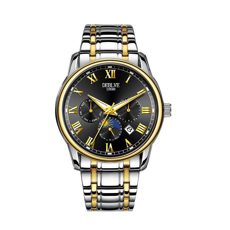 Trendy Multi-functional Quartz Watch with Calendar Luminous Features - Stylish Automatic Steel Band Design for Students.