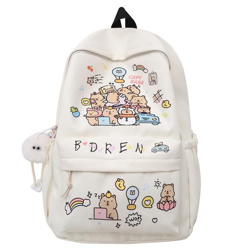 Schoolbagins Japanese Small Fresh Cute Versatile Graffiti School Bag Women's Large Capacity Junior High School Backpack College Student Backpack