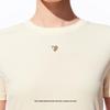 VEROMODA Women's Lyocell T-Shirt with Heart Rhinestone & Rounded Hem