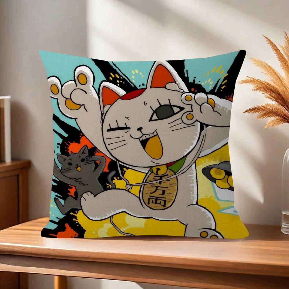 Anime TTurbo Granny Cat Cushion Cover Pillowcase Upholstery Sofa Throw Pillow Home Decor Pillowcas