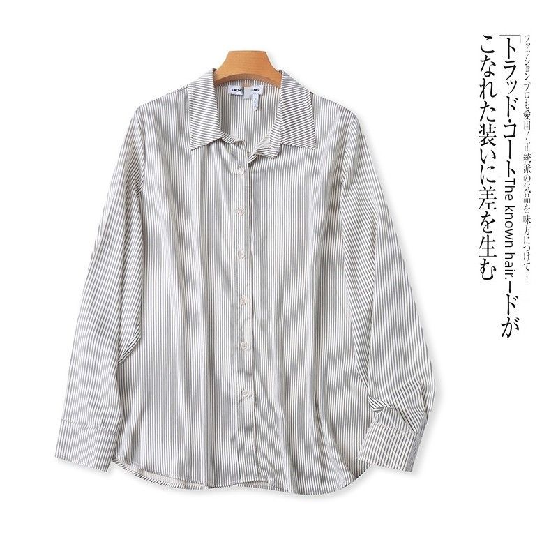 Foreign Trade European and American Orders Women Clothes Long Sleeve Shirts New Lapel Single-Breasted Loose Commuter Style Shirt