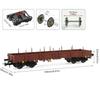 1 Stück Evemodel Züge - Braun lackiert HO-Maßstab 40' Flachwagen Modellwagen mit Metallrädern C8764
