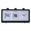 Classical Retro Mechanical Alarm Clock with Manual Flipped Calendar Date Day Time Display for Living Room or Office