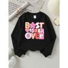 European Sizes Crewneck Sweatshirt for Kids Featuring a 'Best Sister Ever' Design, It Serves As Both Sportswear And Casual Attire