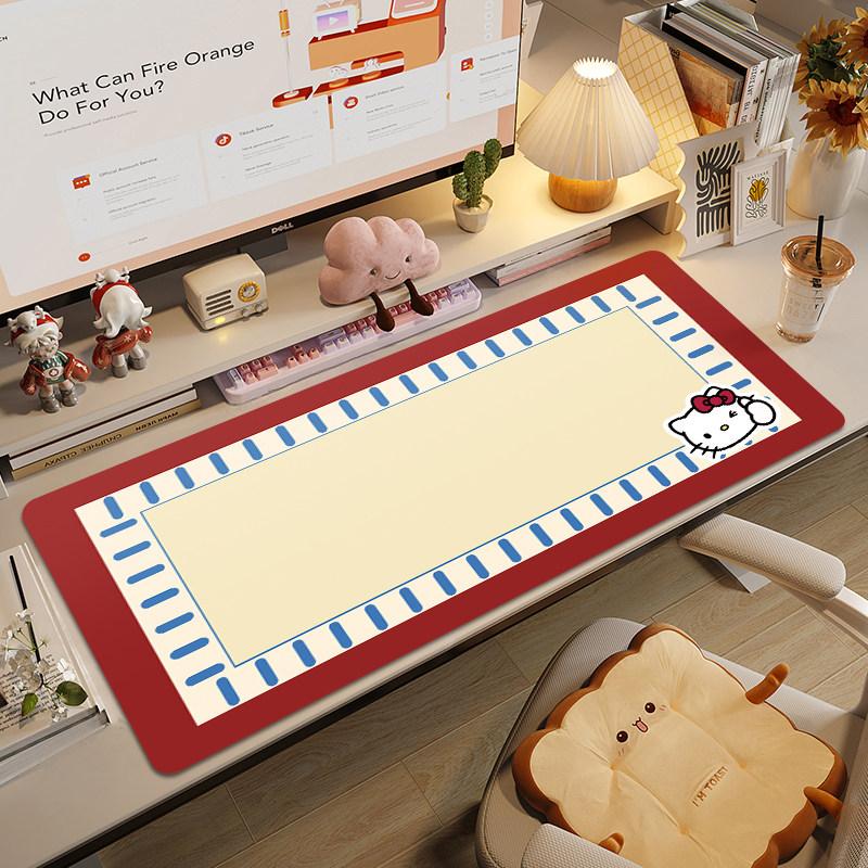 2026 Girls Hello KittySlip-resistant and Dirt-proof Leather Mouse Mat Writing Desk Tablecloth Desk Mat Office Computer Desk Mat