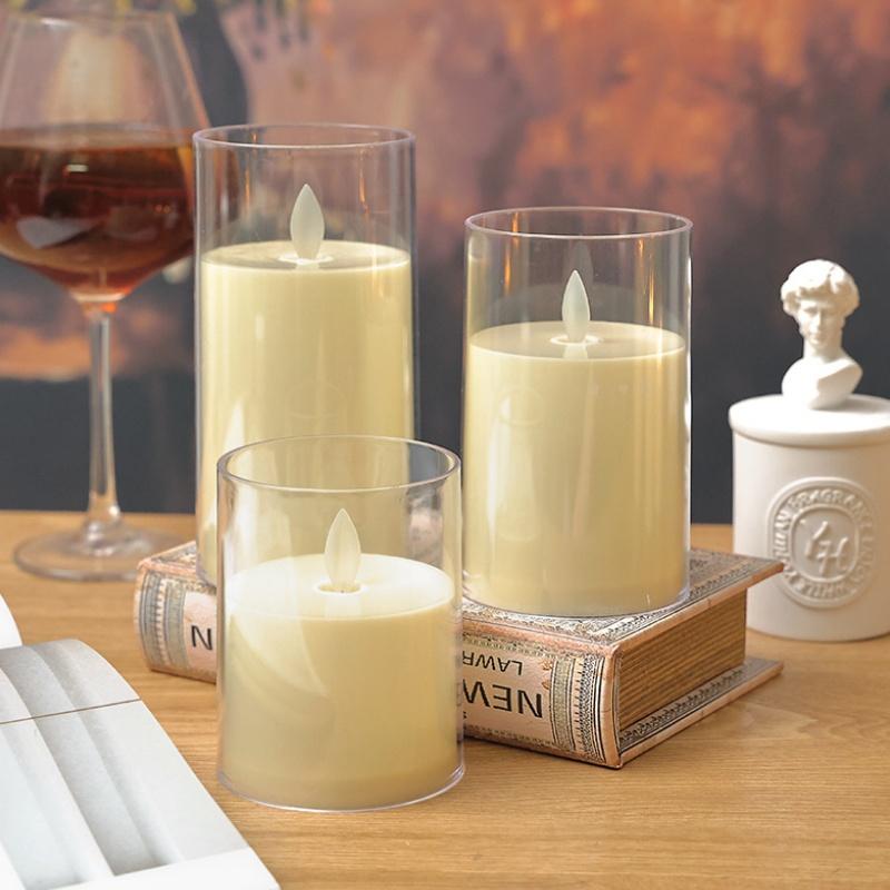 Led Flameless Electric Candle Lamp Plastic Battery Flickering Fake Tealight Candles For Wedding Valentine's Day Christmas Decor