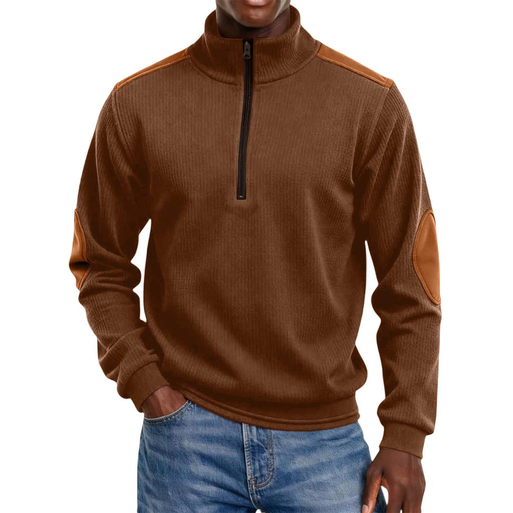 Men's Colorblock Half Zip Stand Collar Sweatshirt Men's Sports Large Size Casual Stand Collar Sweatshirt