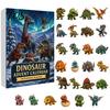 Odolná akrylová vánoční ozdoba 24denní dinosauří adventní kalendář 2026, Roztomilý 2D odpočítávací kalendář s krabičkami a figurkami, Sváteční dárky pro děti, Milence