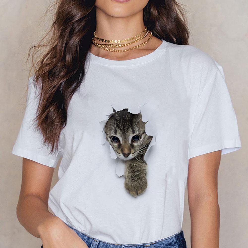 Black Cats Shirt Women with Cat Tshirt Kitten Pretty Little Thing Cute Oversized Funny Female Trendy Short Sleeve Summer Top