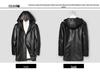Men's Genuine Lambskin Hooded Leather Jacket, Slim Fit, Mid-Length Outerwear