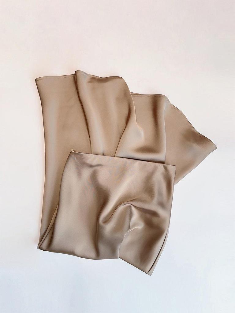 French Chic High-Waist Satin Midi Fishtail Skirt for Spring/Summer