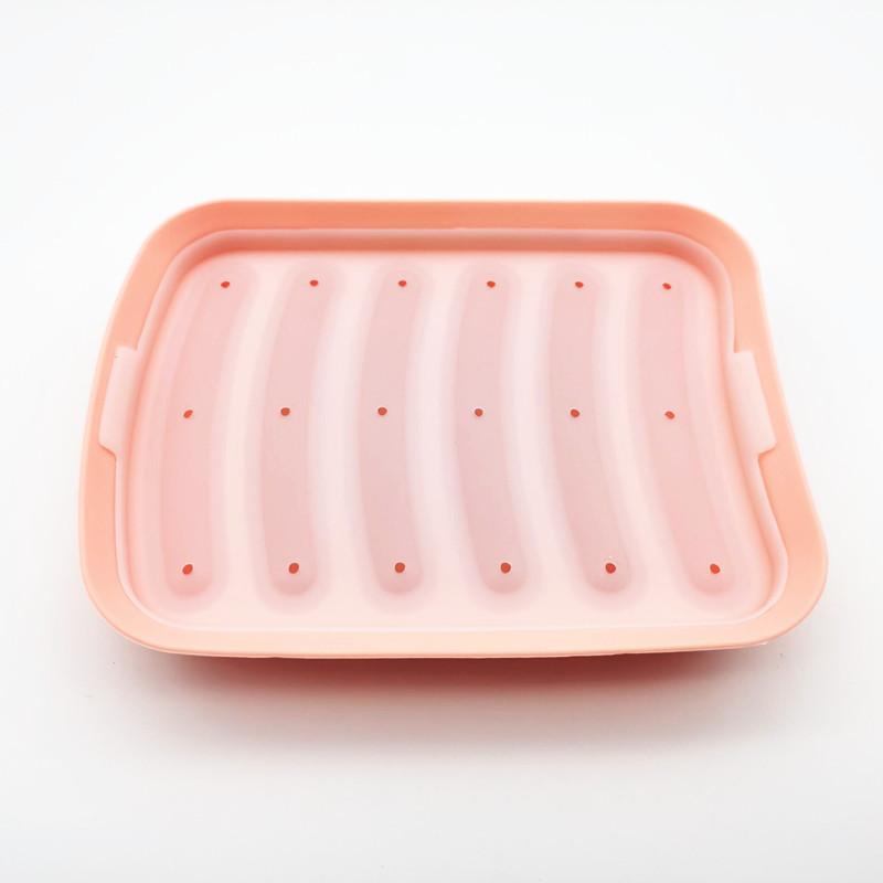 Sausage Maker Mould 6 Cavity Silicone DIY Ham Hot Dog Making Moulds With Lid Household Sausages Cake Baking Tool Molds