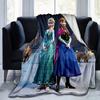 1pc, Cartoon Blanket, Winter Wonderland Theme, Elsa and Anna, Perfect for Home Decor, Soft Flannel Throw Blanket, Versatile & Cozy for Bedroom, All Se