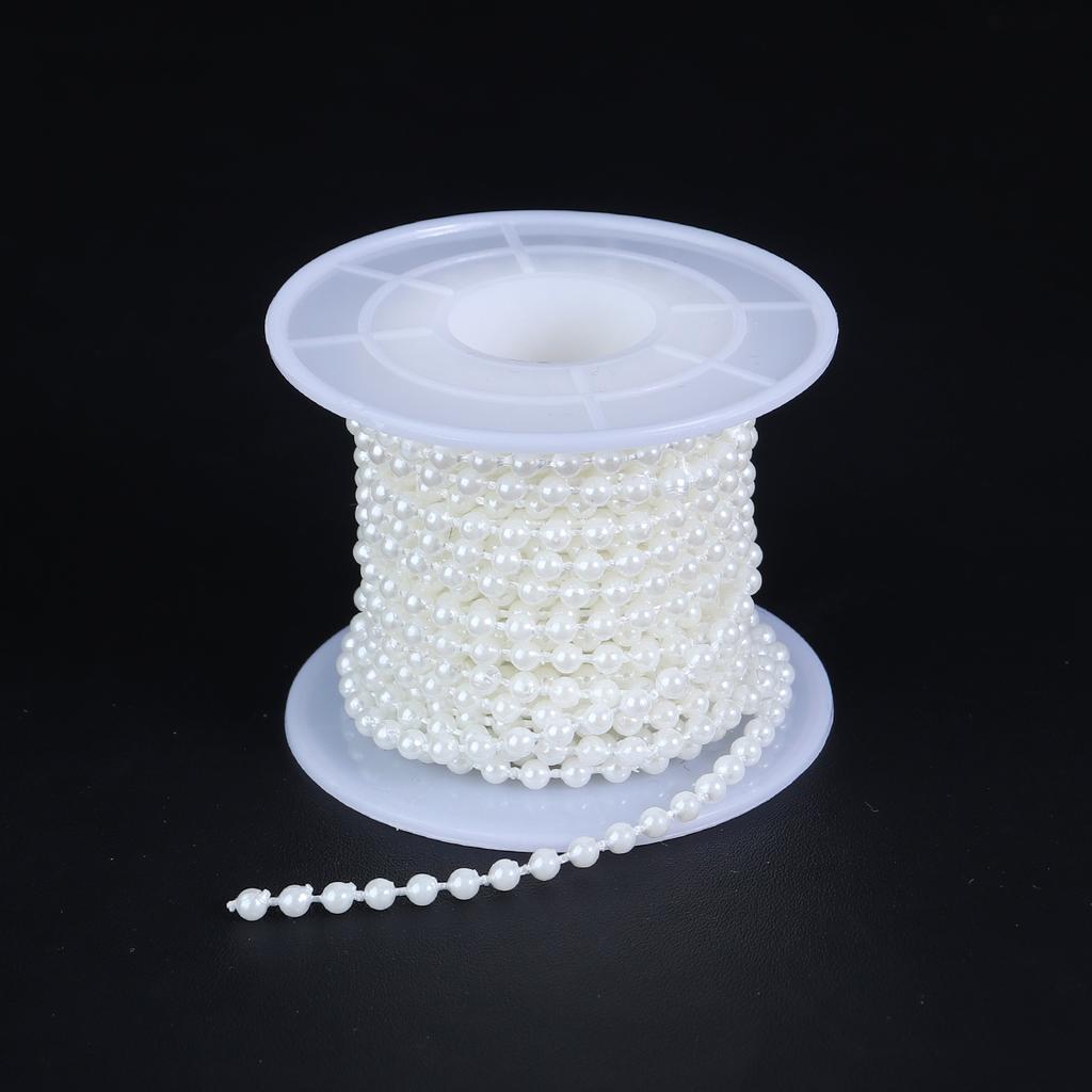 5Yards ABS Imitation Pearl Bead Chain Line Cord Thread Trim For DIY Wedding Party Decoration Jewelry Making Crafts Accessories