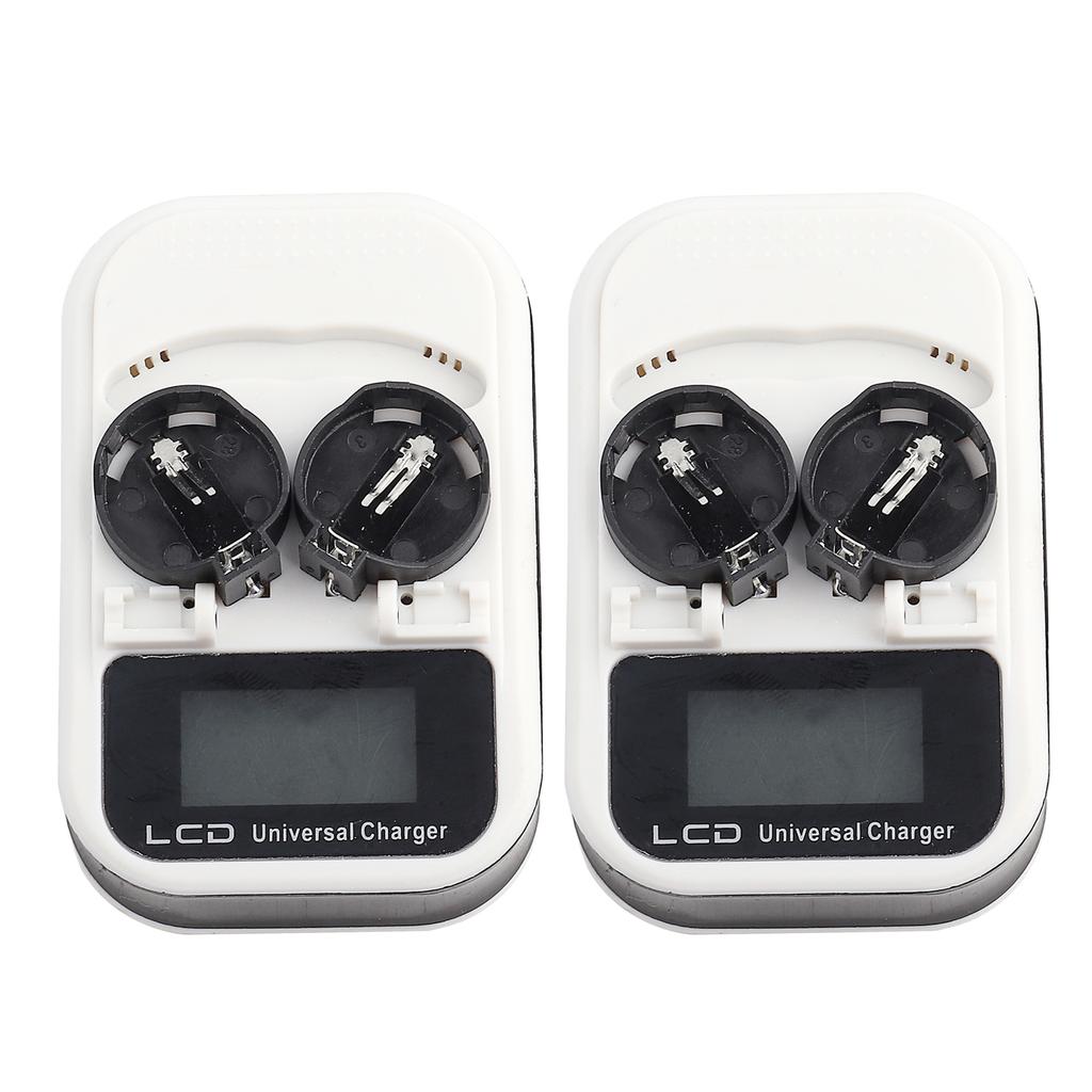 2 Stück Ladegerät Wiederaufladbar LCD-Anzeige für LIR2016 LIR2025 LIR2032 Knopf Lithium-Batterie