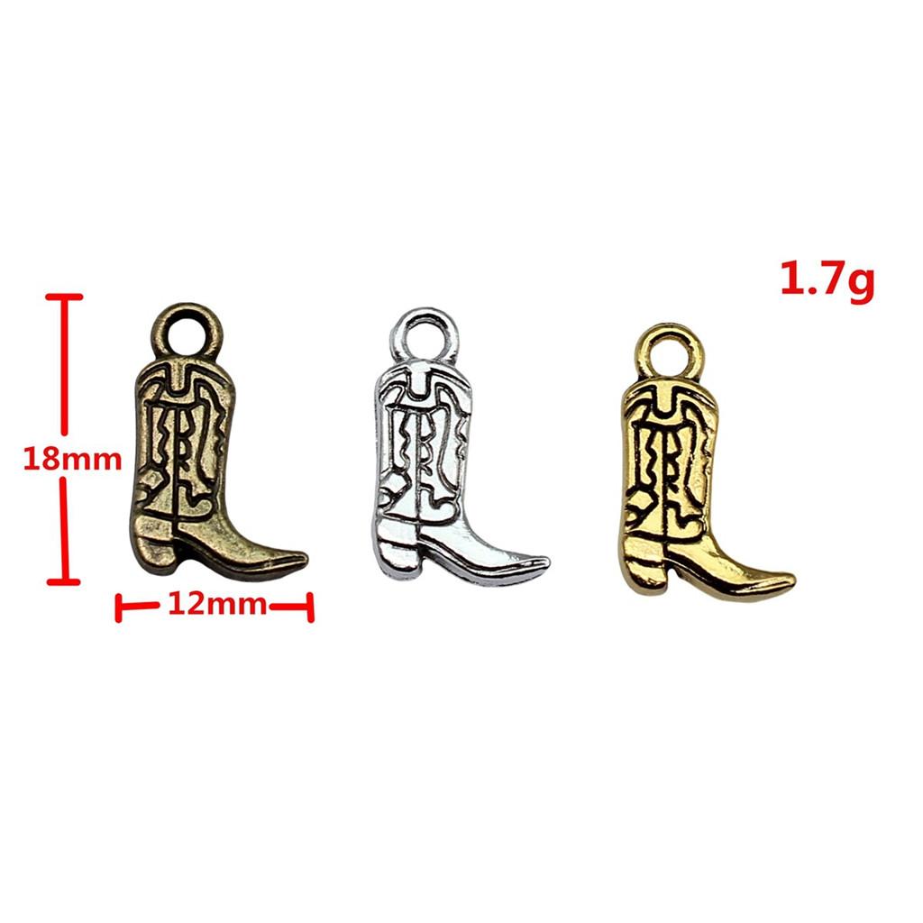Cowboy Boot Charms Multi Color Alloy Pendants For Western Themed DIY Jewelry
