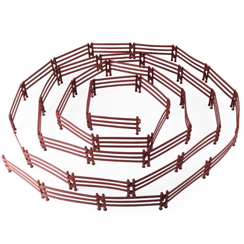 Farm Animal Miniature Set: Horse, Sheep, Cattle, and Pigsty Fences for Kids' Playhouse