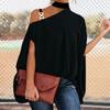 Women Blouse Pullover Baggy Batwing Sleeve Blouse Top Streetwear for Daily Wear