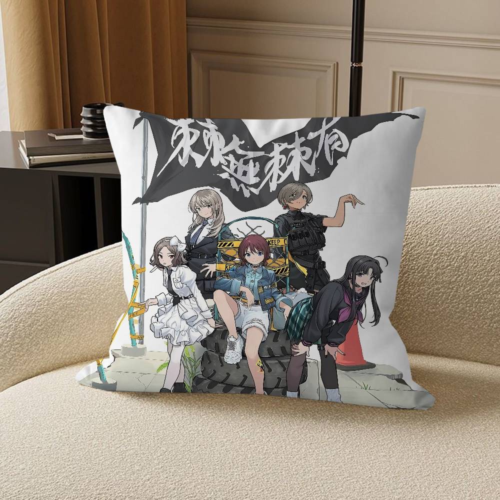 Anime G-Girls Band Cry Cushion Cover Inches Farmhouse Decor Home Throw Pillow Covers for Couch Decorations