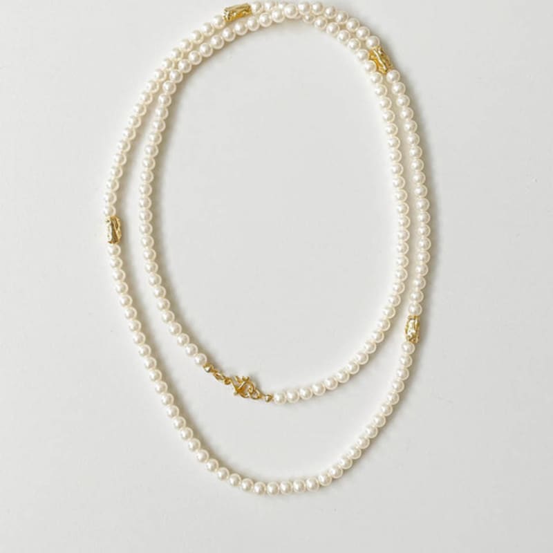 ELYONA Sea Rock Long Pearl Necklace