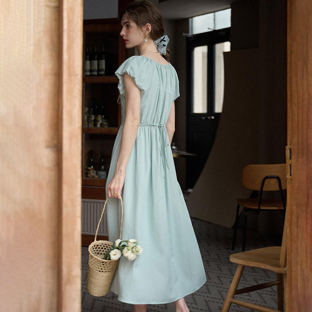 Simpeulleteulo Sr_Tie Shirring Dress_Mint
