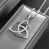 Viking Triangle Knot Moon Phase Surround Retro Fashion Men's Pendant Necklace