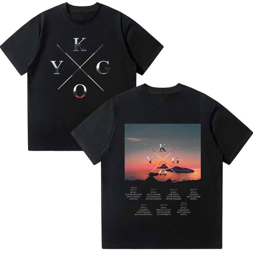 Kygo World Tour 2025 T-shirt Cotton O-neck Summer Casual T Shirts Oversized Women Men Short Sleeve Clothing Trendy Aesthetic Tee