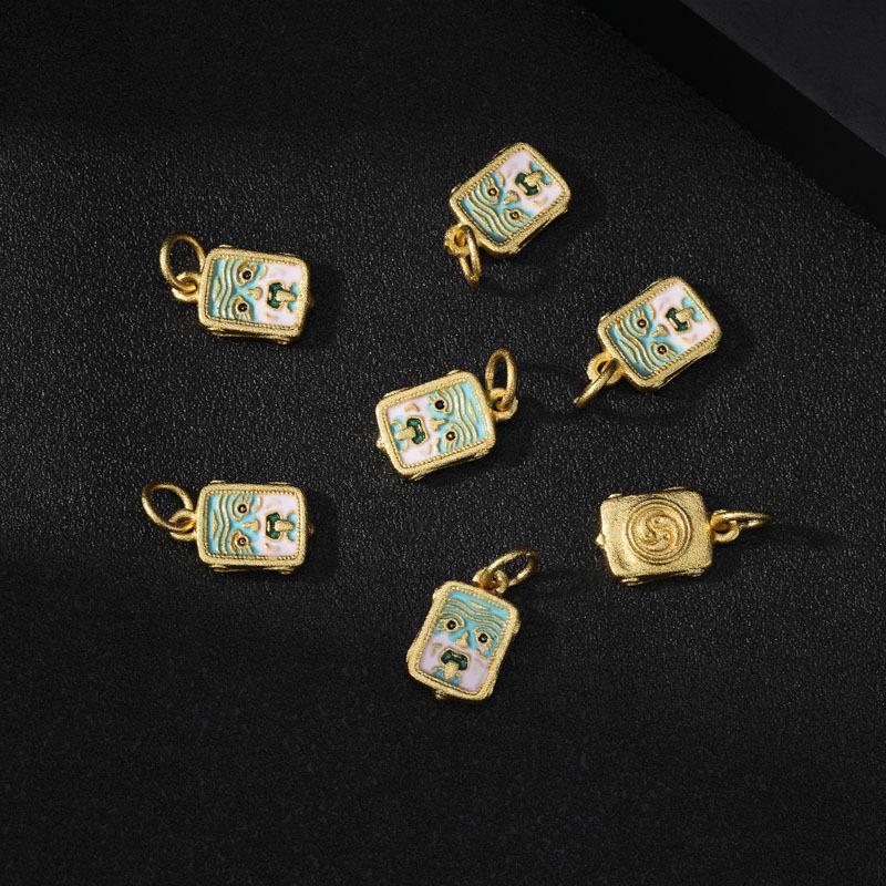 Sand Gold Butterfly Enamel Pendant with Strong Color Retention - DIY Jewelry Accessory