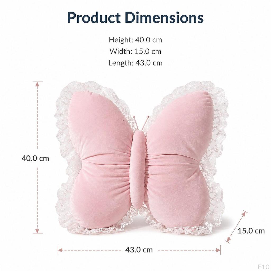 16" Butterfly Shaped Back Cushion Throw Pillows for Bedroom Office Decor