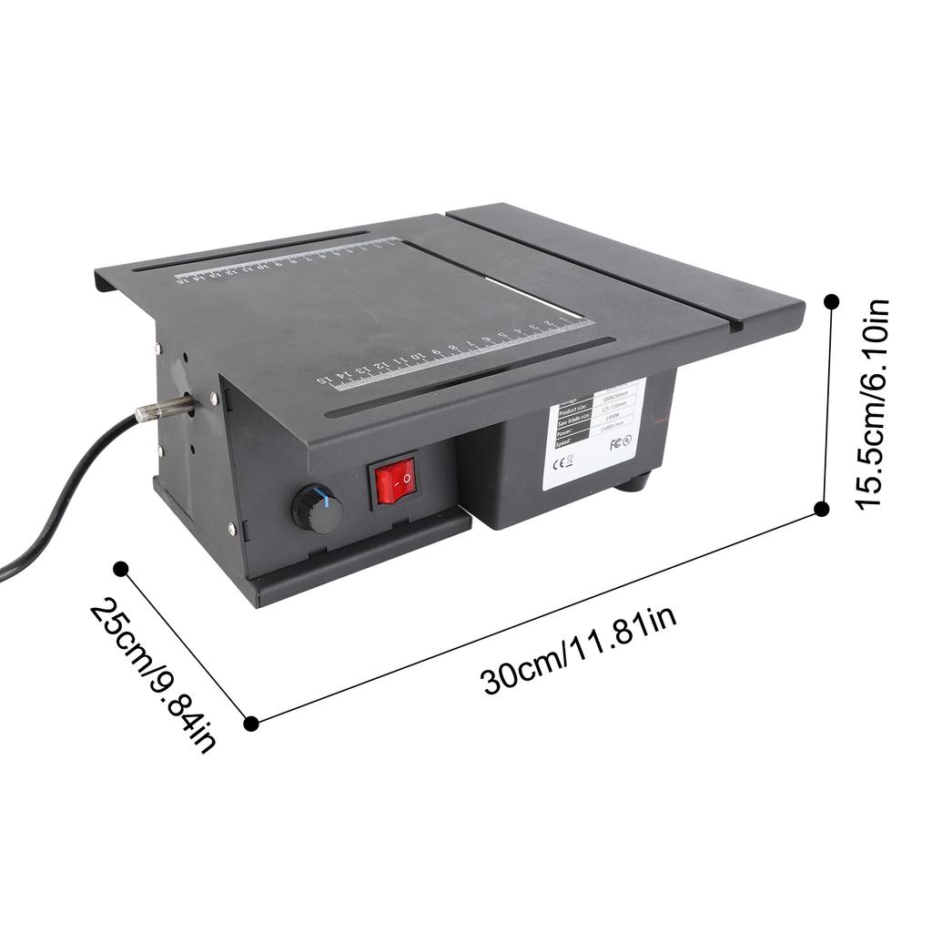 1800W Mini Table Saw 15000RPM Multifunctional Electric Desktop Saw Adjustable Speed and Angle 39mm Cutting Depth with