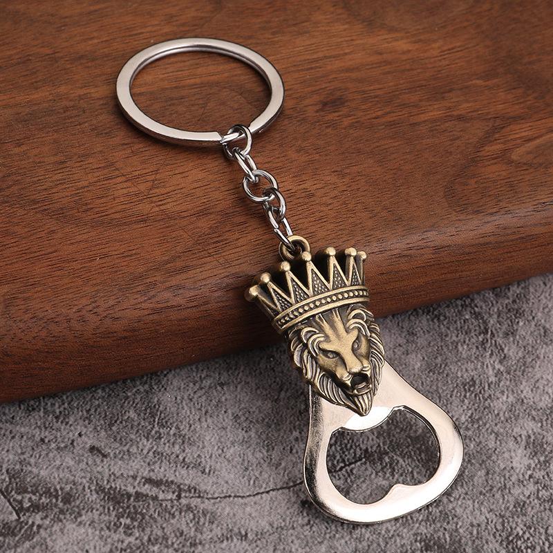 Lightweight Metal Bottle Opener Keychain Frog Wolf Turtle Lion Shape Mini Pocket Beer Opener Suitable for Outdoor Picnic