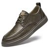 Classic Mens Breathable Sneakers Genuine Leather Men Casual Shoes All-match Lace-Up Men's Walking Shoes Men Antiskid  Footwear