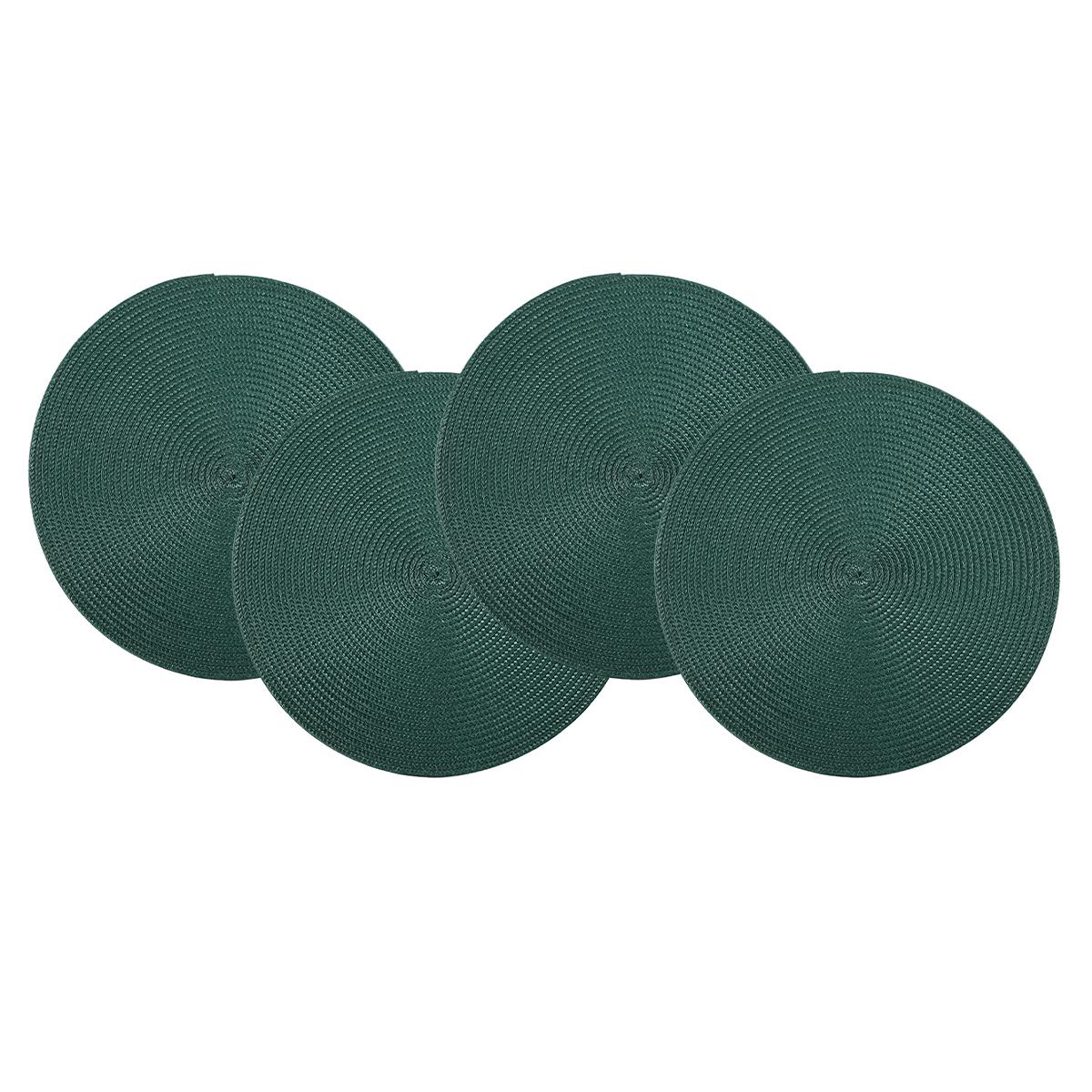 

Christmas Placemat Set of 4 15inch Round Braided Placemats Table Mats For Kitchen Tables Woven Non-Slip Place Mats car coaster 38 cm&Round зелений