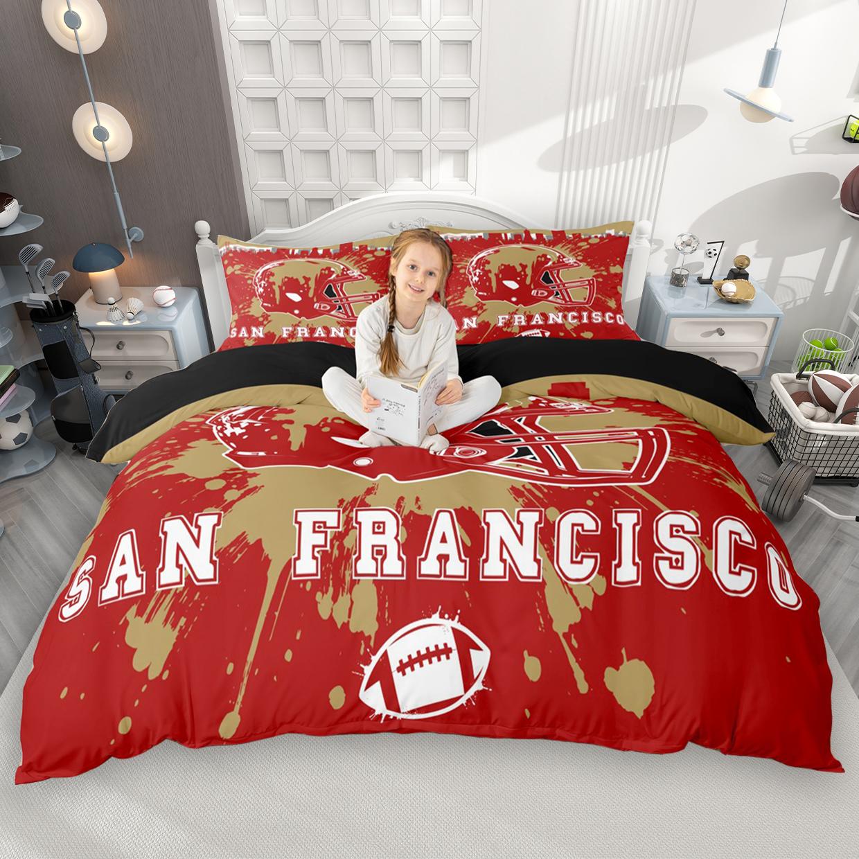 

Homewish American Football City Duvet Cover Set 2pcs/3pcs, Graffiti Rugby Helmet Bedding Set, Sports Comforter Cover Set DE XS 100x135cm 2pcs&set