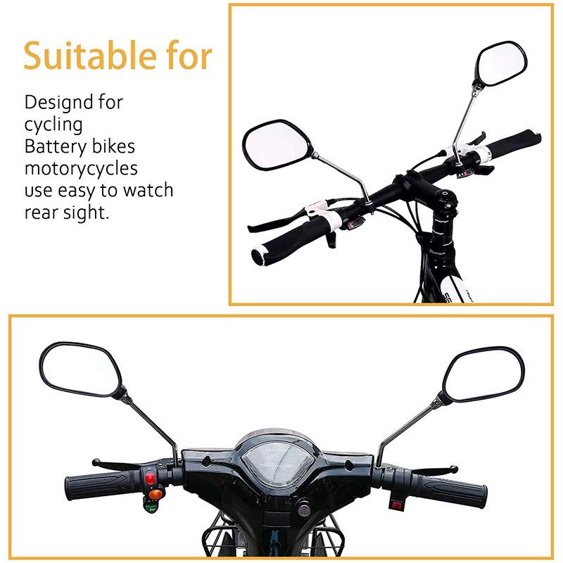 Flat Reflective Rearview Mirror for Bicycles - Safety Equipment for Mountain Bikes and Electric Vehicles