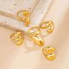 Ingemark 5Pcs/Set Vintage Irregular Droplet Shaped Open Rings Women 2026 Trendy Gold Color Chunky Thick Ring Aesthetic Jewelry