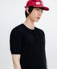 LEMAIN SECOND Classic Henley Neck Washable Short Sleeve Knit [Black]