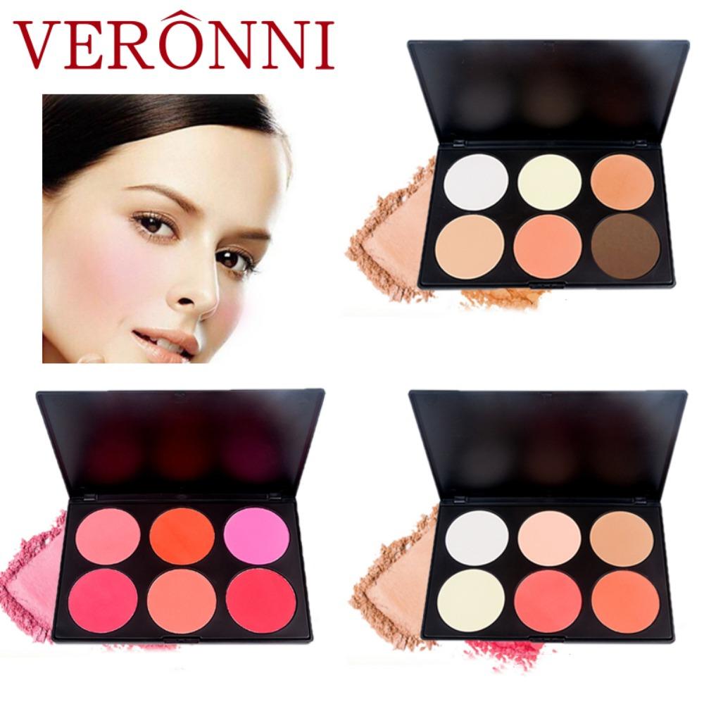 

VERONNI Палитра шестицветных румян и шестицветных румян