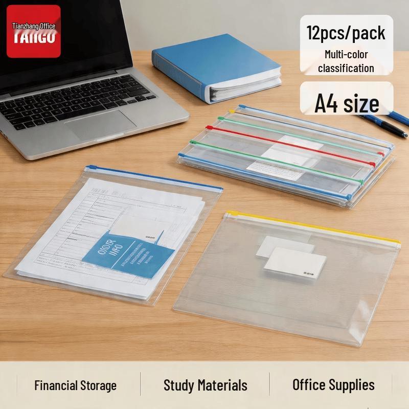 Tango Transparent Zipper File Bags
