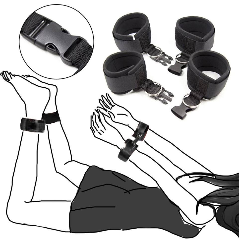 Bondage Kit Back Restraints Fetish Erotic Sex Toys For Couples Woman Female Slave Collars Handcuffs Necklace  Adult Games