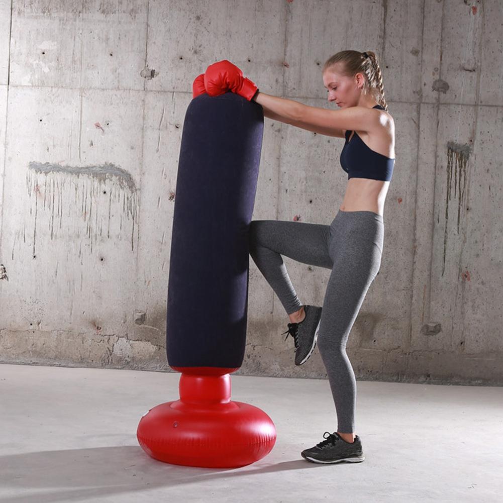 1.6m 63in Inflatable Flocking Boxing Column Adult Children De Stress Thicken Freestanding Sandbag