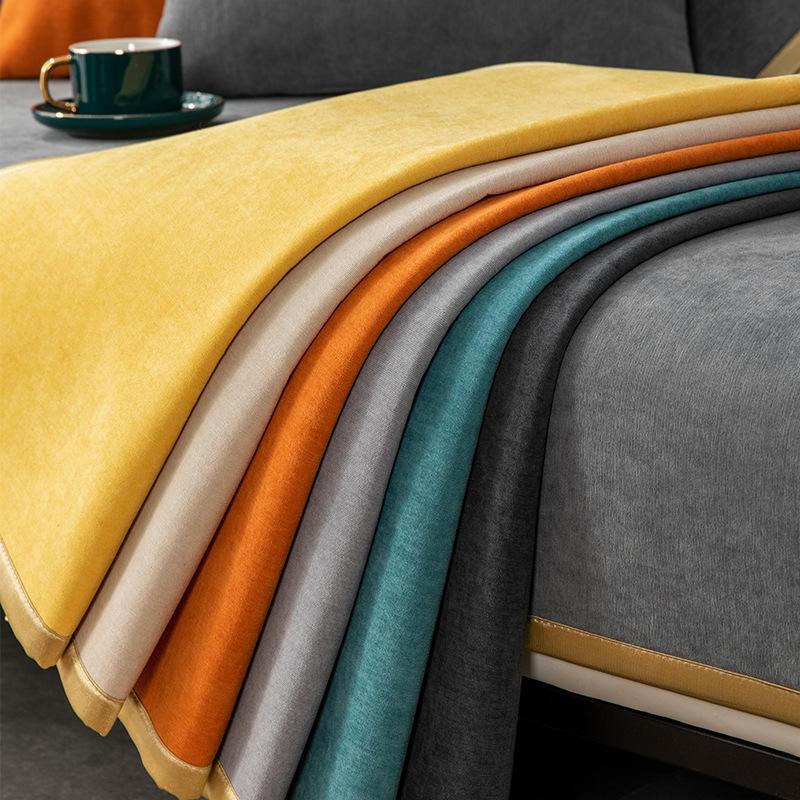 Sofa Cushion Four Seasons Leather Sofa Cover Chenier Nordic Simple Non-Slip Seat Cushion Armrest Backrest Universal Cover