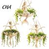 Decorative Flower Pot for Balcony Fairy Ballet Dancer Mermaid Hanging Planter, Resin with Metal Chain, Wall Vase Outdoor Indoor Garden Patio