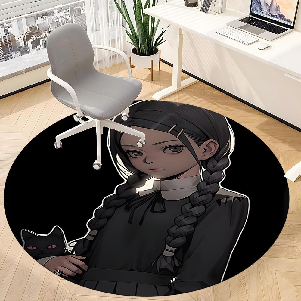 1pc Wednesday Addams Office Round Area Rug, Under Office Chairs Bedroom Living Room Home Decor A1022408
