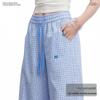 UNIFREE Blue Plaid Casual Wide-Leg Pants