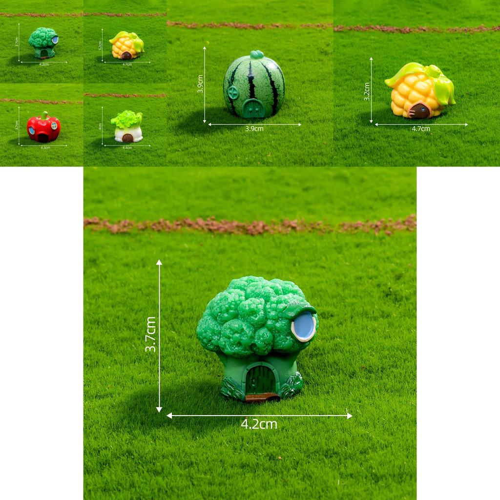 Adorable Resin Vegetable Fruit House Miniatures For Diy Garden Decor And Terrariums
