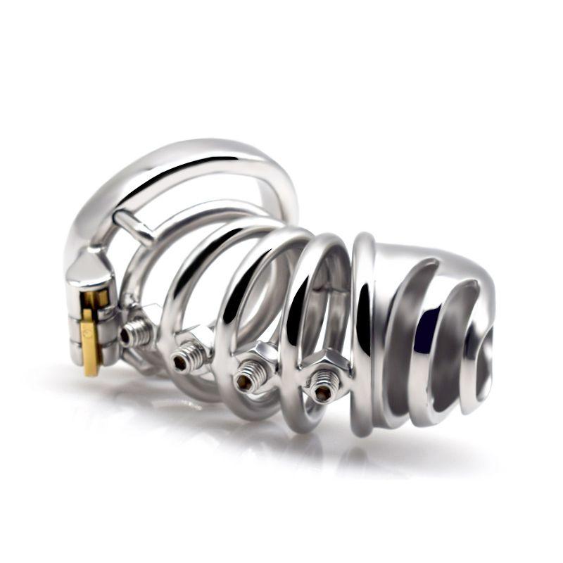 Stainless Steel Chastity Lock with Screws for Male CB, SM Erotic Urethral Lock, Metal Confinement Lock, JJ Cage, Tease Sex Toys