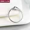 ZHOUYANG Top Quality Concise Crystal Ring Silver Color Austrian Crystals Full Sizes ZYR198 ZYR232