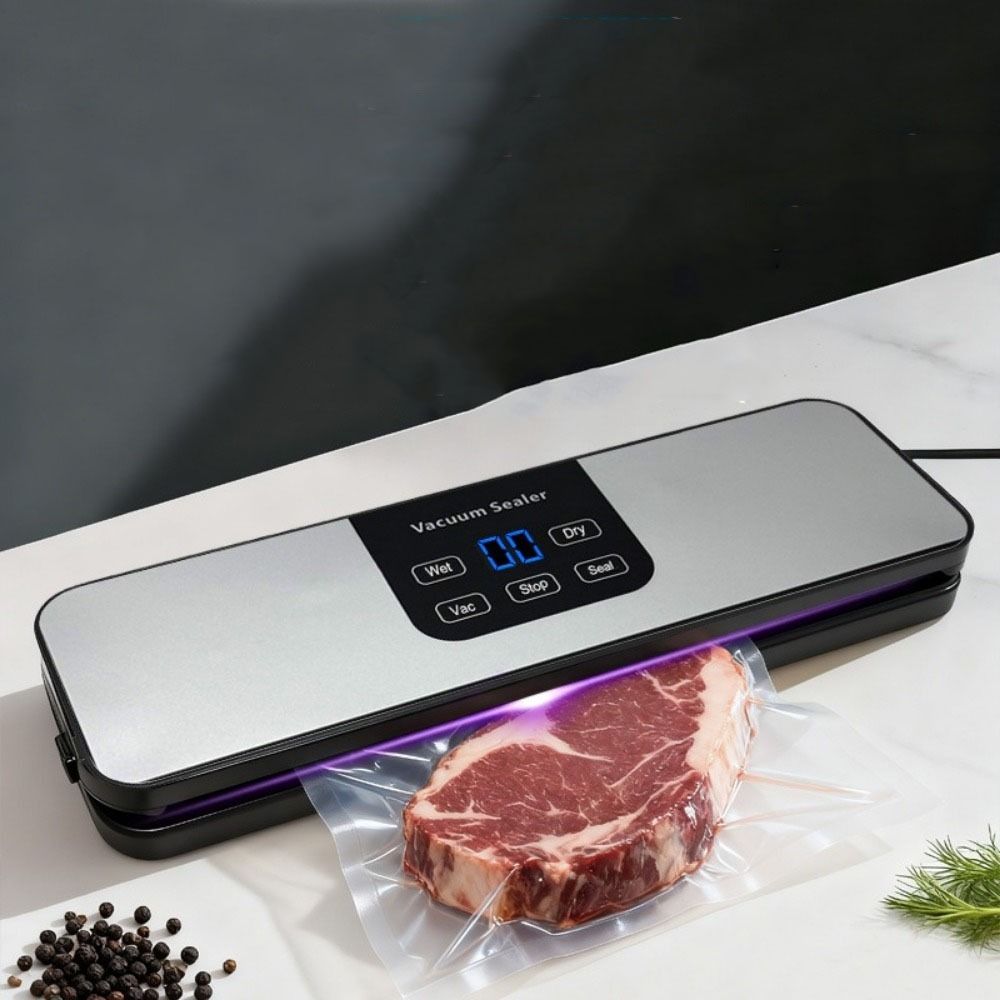 Touch Buttons Electric Vacuum Sealer Digital Display Food Sealer Vacuum Packaging Machine Picnic