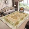Golden Border Luxury Carpet Soft Foldable Large Rugs for Living Room Easy Clean Non-slip Mat Kids Safe